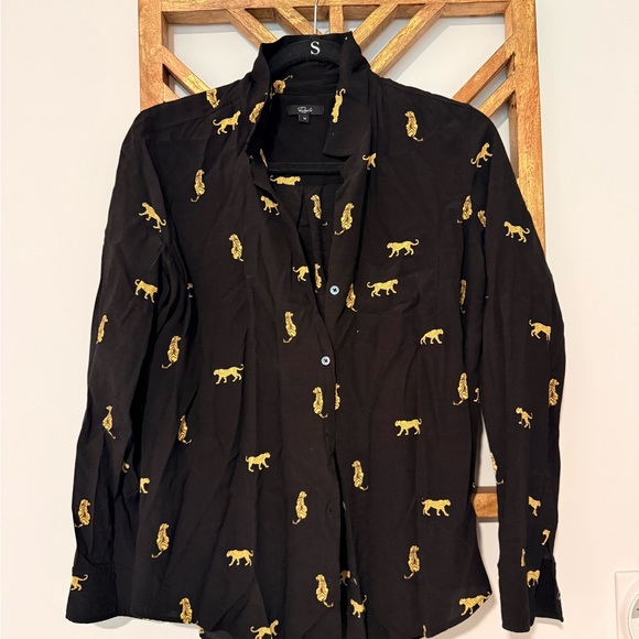 Rails Black Shirt with Tiger Animal Print - Picture 1 of 2